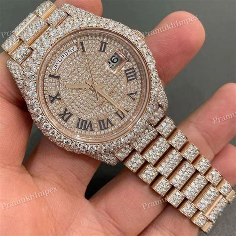 fake diamonds watch|moissanite diamond watch hip hop.